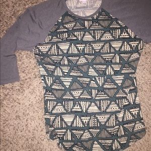 Medium Randy LulaRoe Teal with b&w triangles