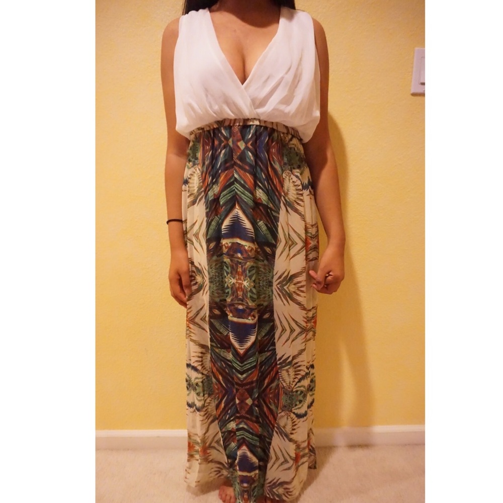 Low cut halter maxi dress
