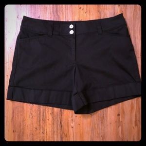 WHBM Black Cuffed Short w/Silver Buttons NWOT