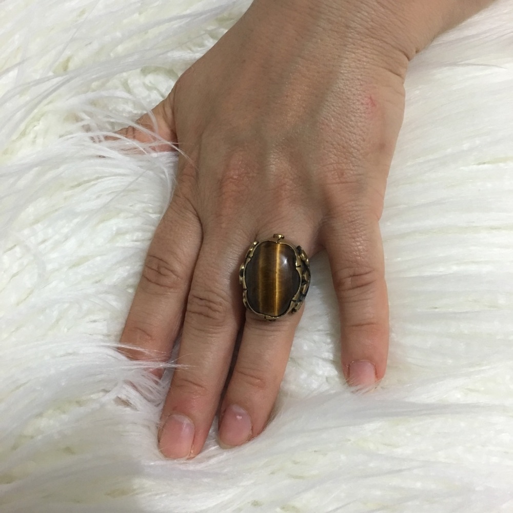 Real Lion Eye Ring