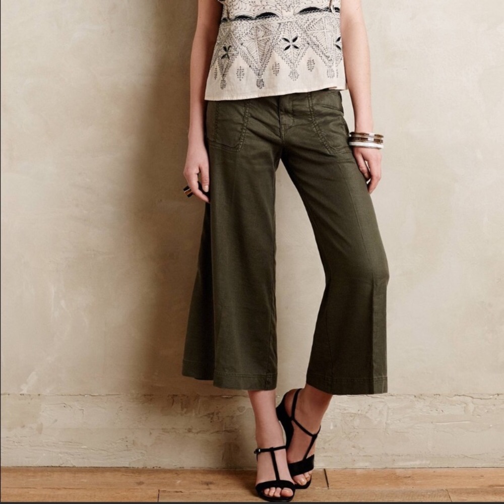Anthropologie Level 99 Wide Leg Linen Pants