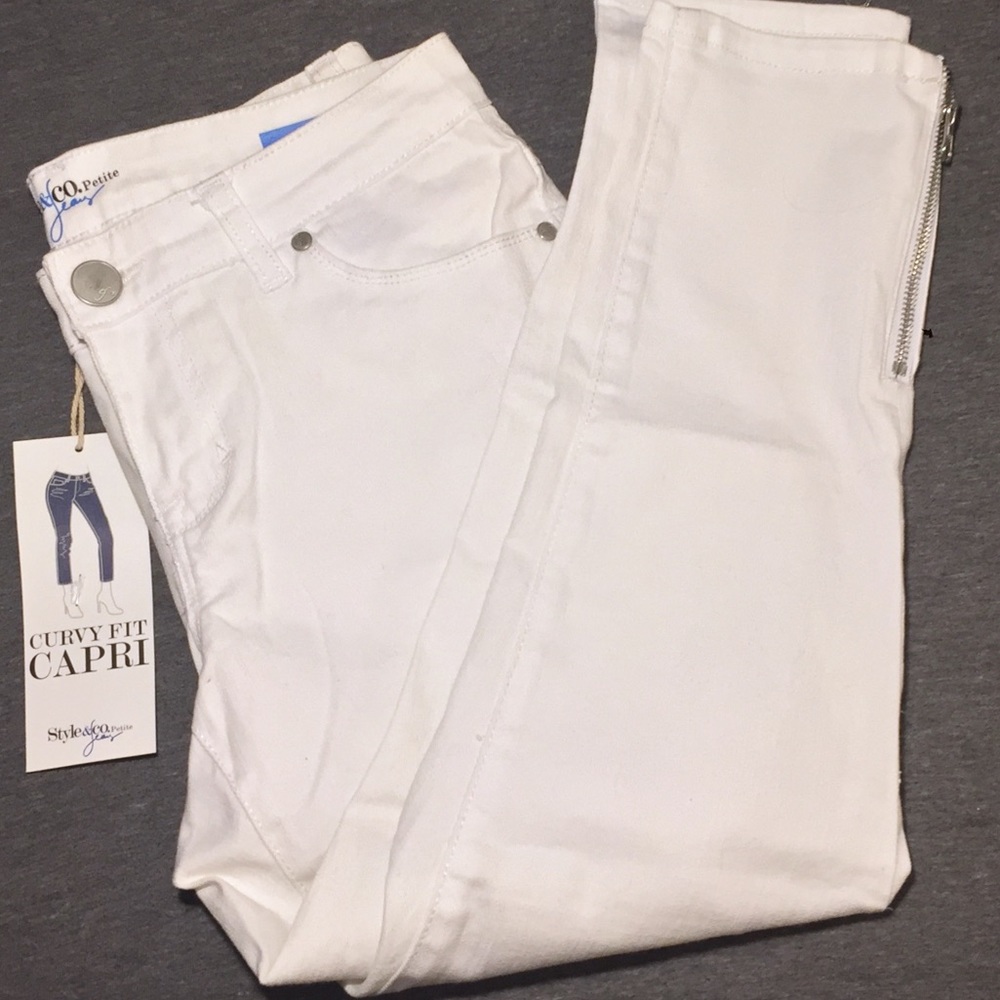 White Denim Capri Pants
