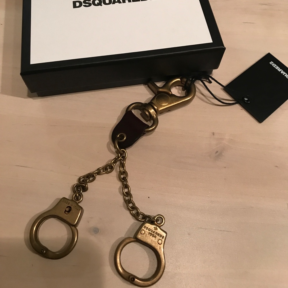 Dsquared2 little handcuffs keyring/bag charm