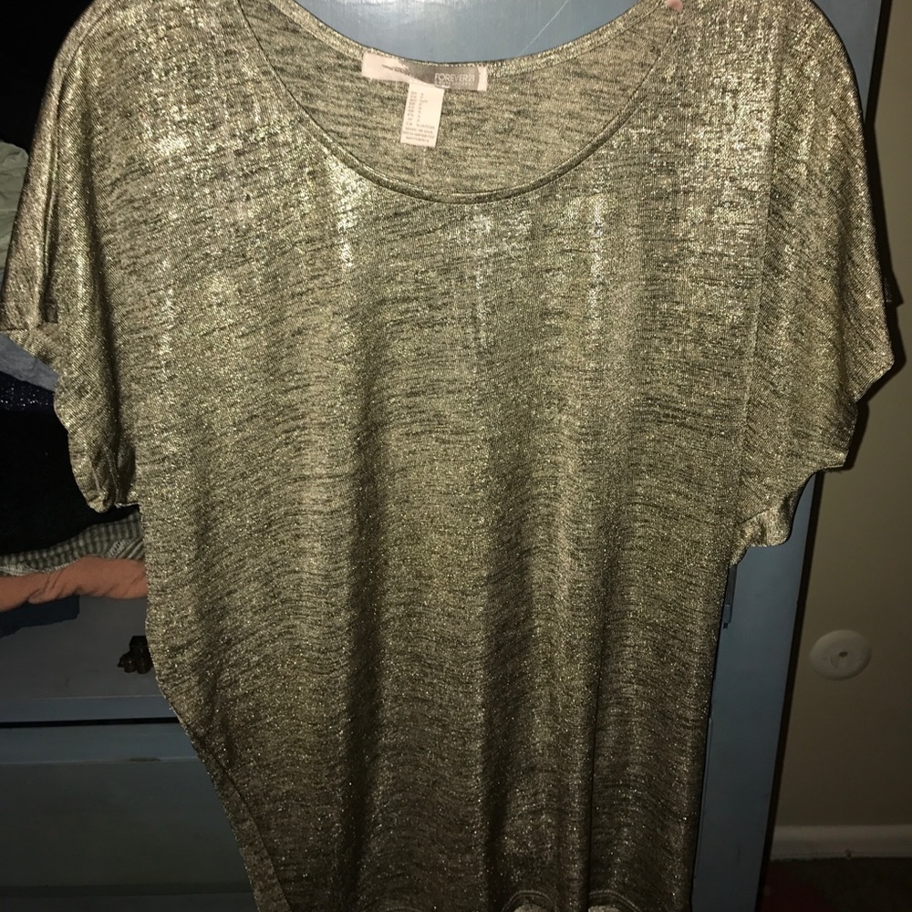 Gold shimmer going out shirt