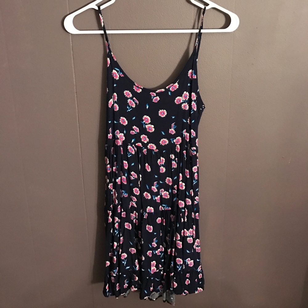 Navy Blue Flower Summer Dress