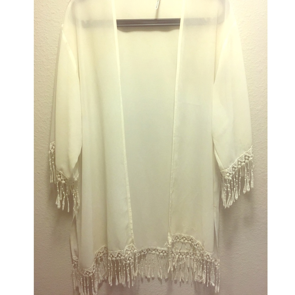 Transparent bohemian style kimono