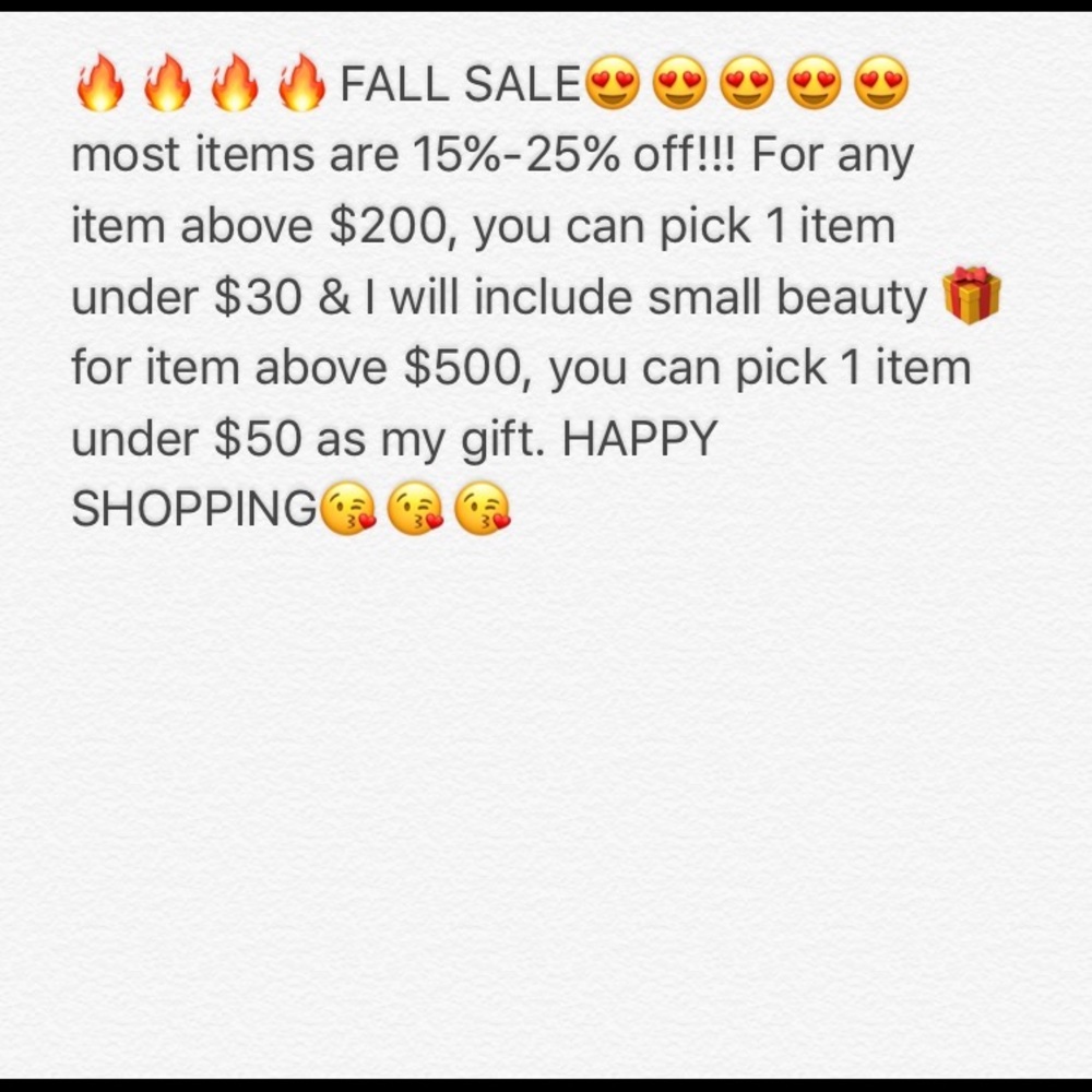Fall sale