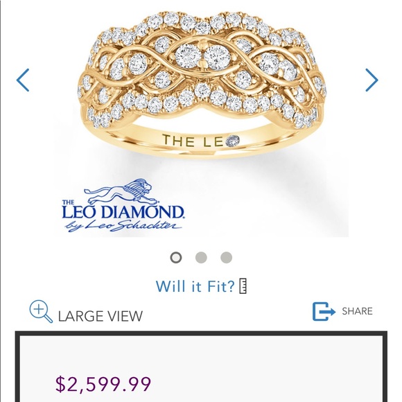 Leo diamond ring 3/4 ct tw round cut 14k - Picture 3 of 3