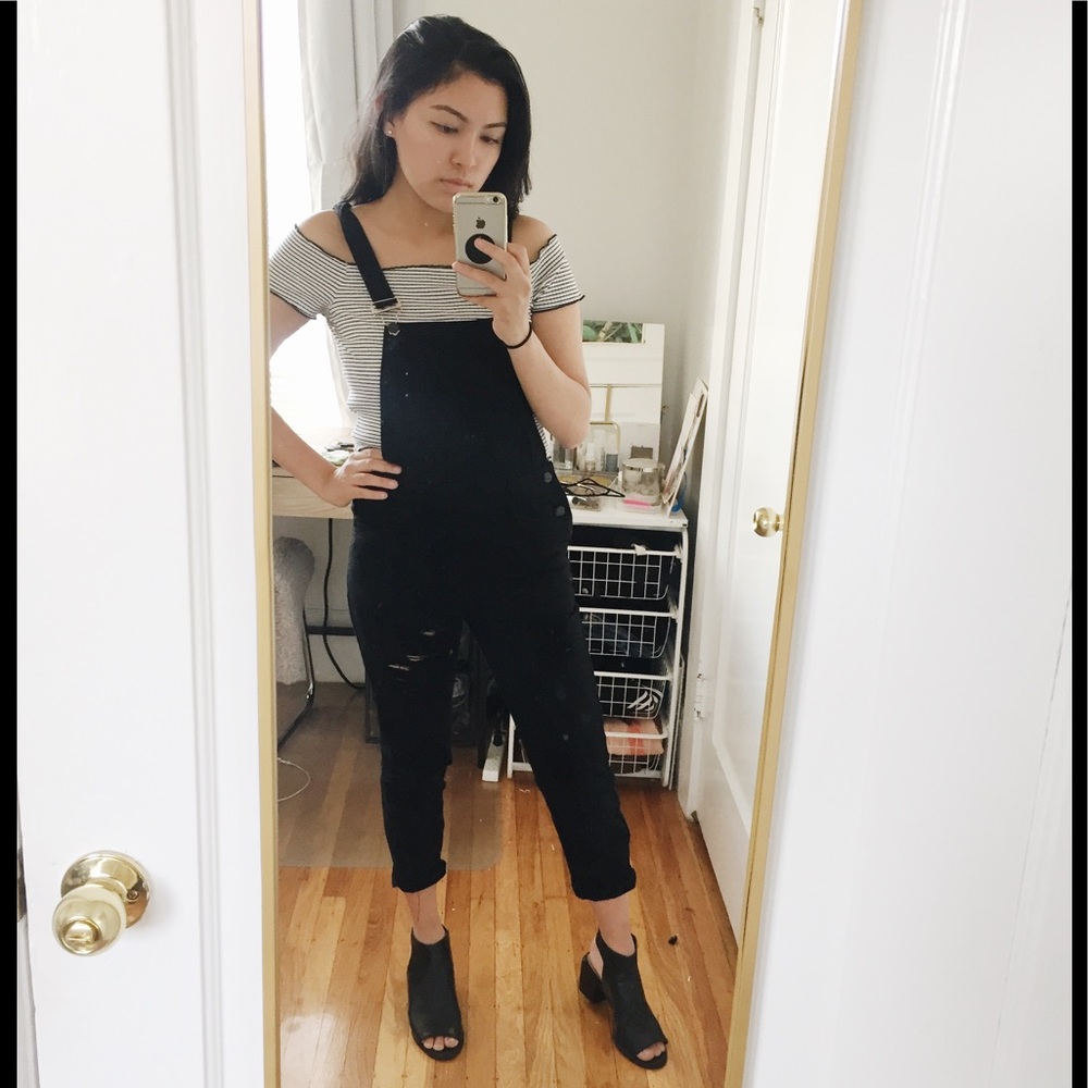 Distressed Overalls (Black)