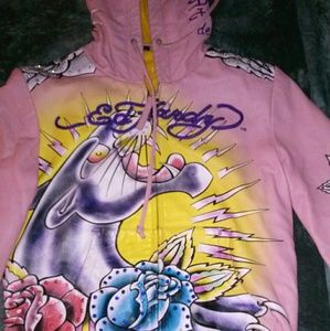 Ed Hardy authentic leather jacket
