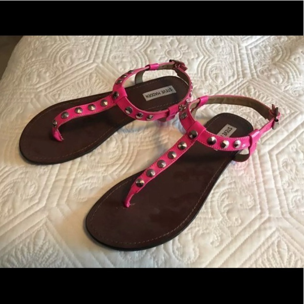 Steve Madden hot pink studded sandals 10