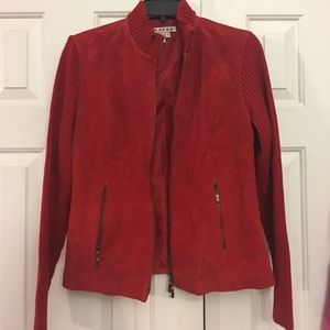 A.M.I. Red Suede Jacket shell 100% Leather S