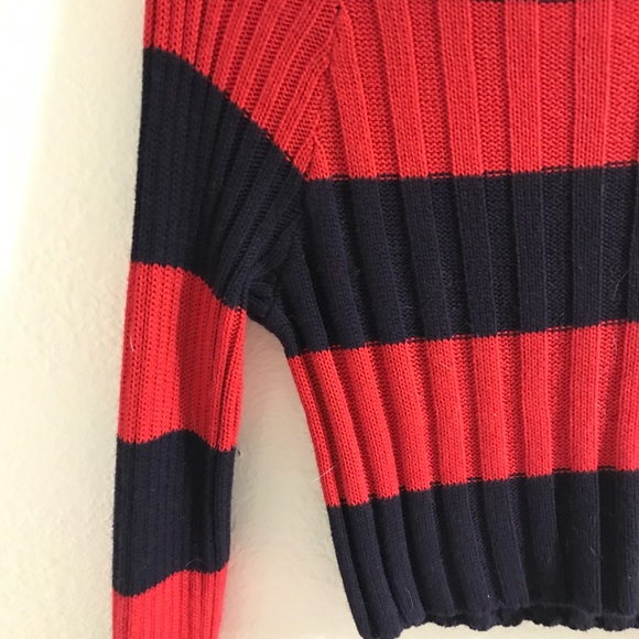 Cropped knit striped sweater - Picture 2 of 4