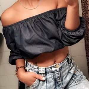 Jean crop top