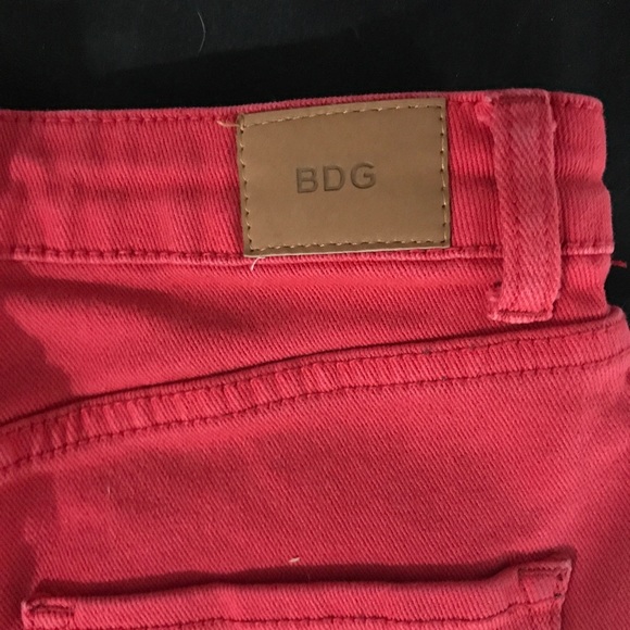 BDG Red High Waisted Shorts - Picture 4 of 4