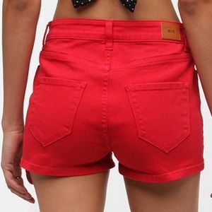 BDG Red High Waisted Shorts