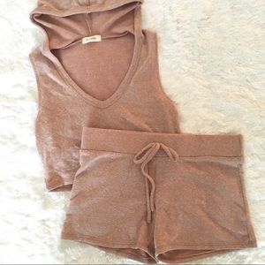 Hooded Crop Top & Shorts Set