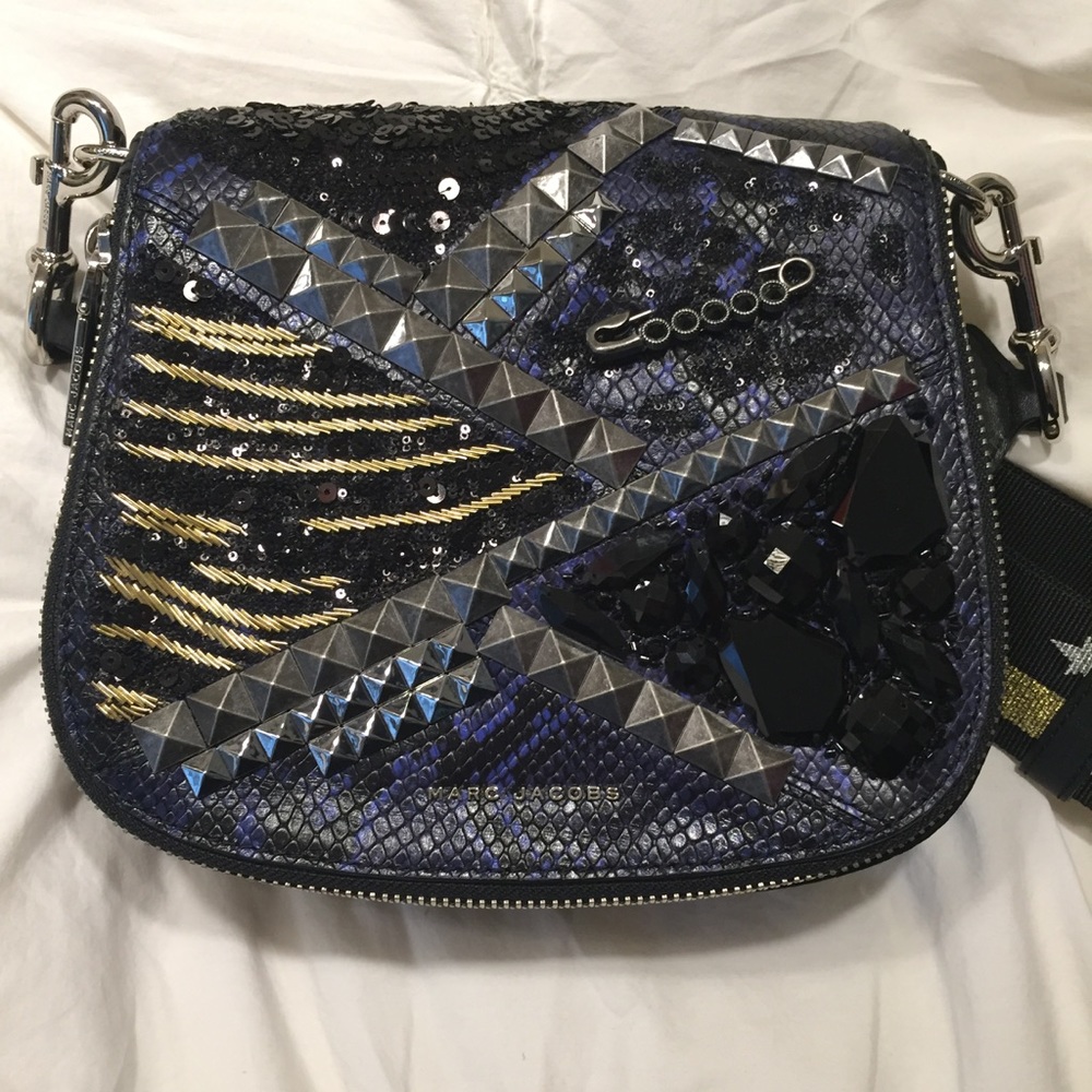 NEW Marc Jacobs Snake Studded Saddle Bag