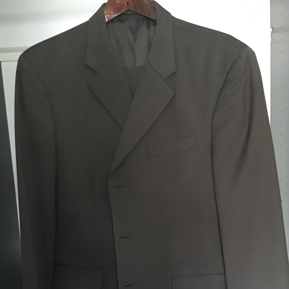 Jones New York dark olive green suit