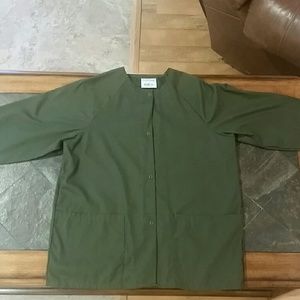 Olive green scrub jacket
