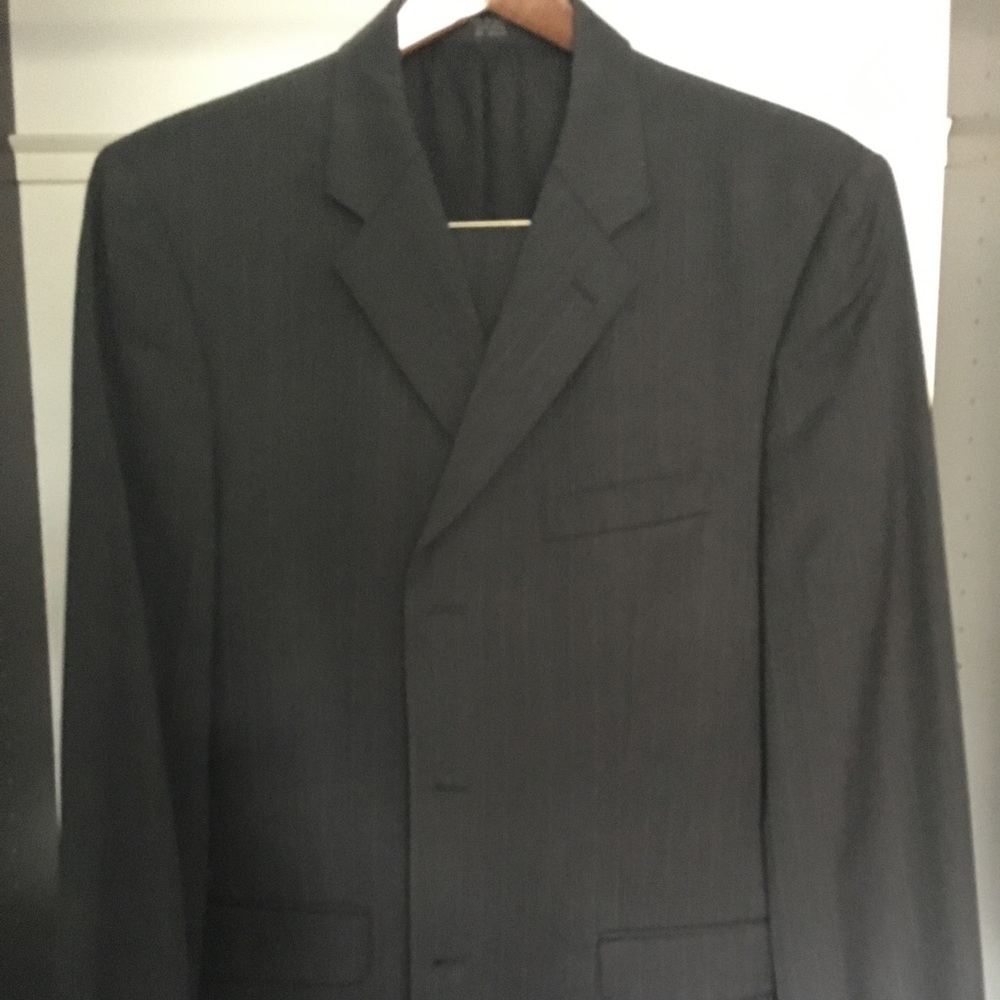 Jones New York charcoal gray pinstripe suit