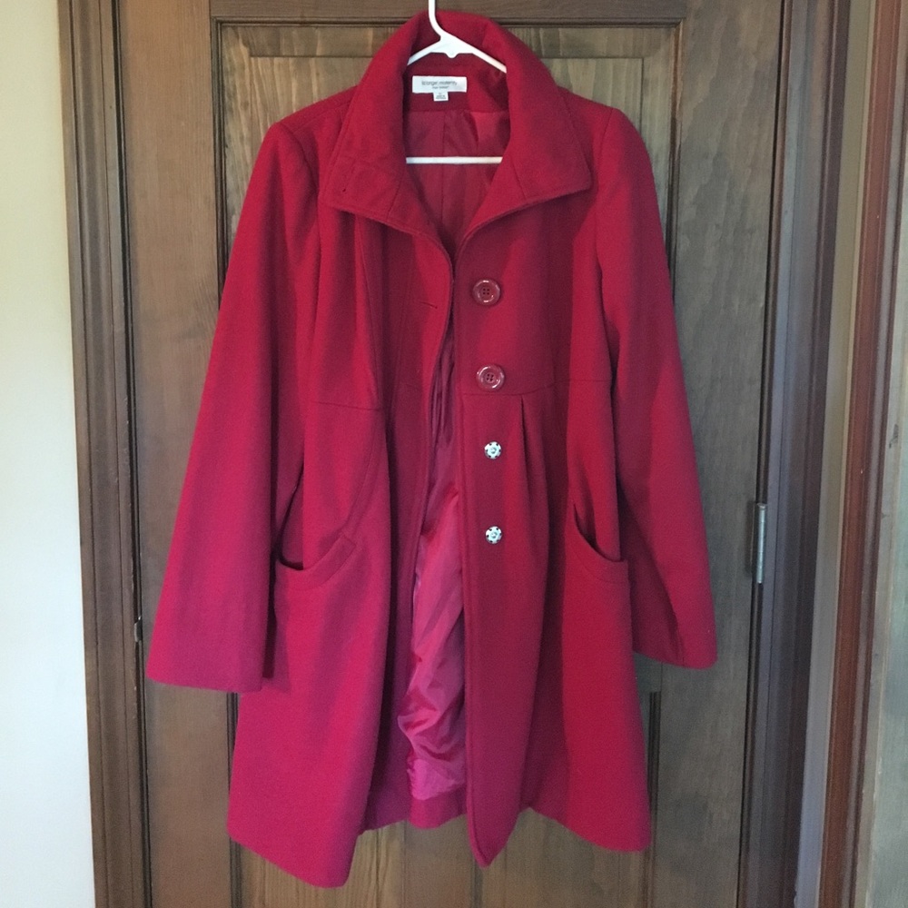 Liz Lange red maternity wool coat