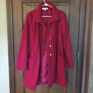 Liz Lange red maternity wool coat