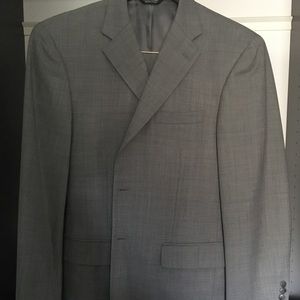 Evan Picone grey window pane suit