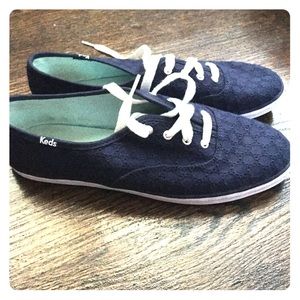 Navy crochet Keds shoes