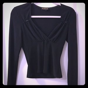 Georgiou fitted top featuring detailed V-neckline