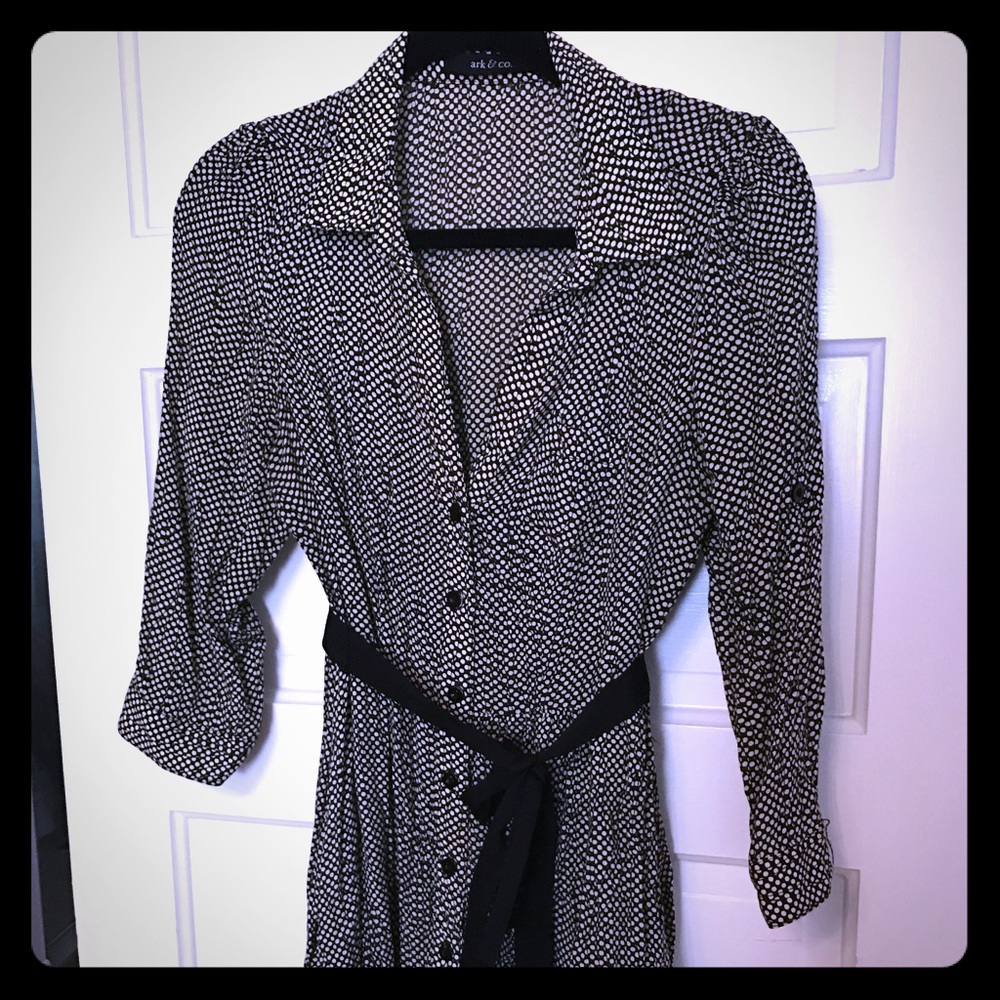 Black and white button down dress