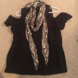 Ann Taylor Loft Gold Sequin Scarf