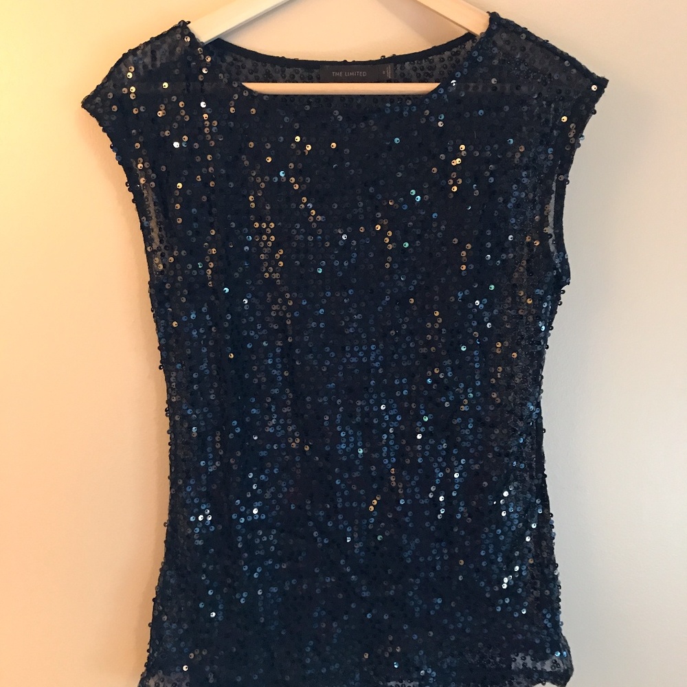 Black sequined top