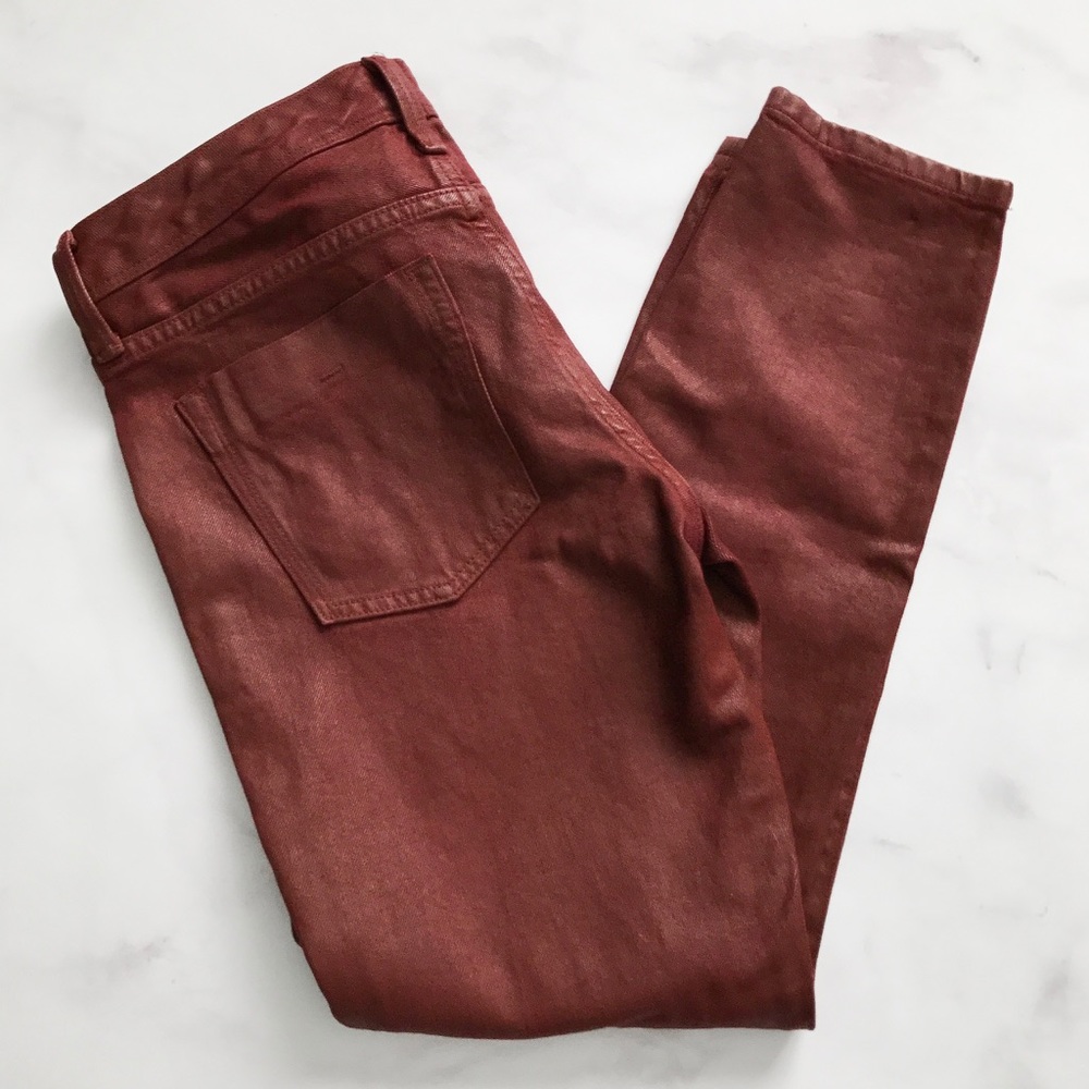 Banana Republic Coated Skinny Ankle Jean Oxblood - Picture 8 of 8
