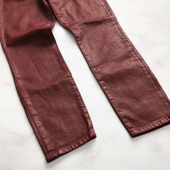 Banana Republic Coated Skinny Ankle Jean Oxblood - Picture 5 of 8