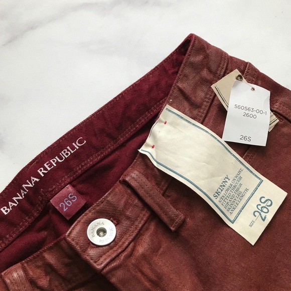 Banana Republic Coated Skinny Ankle Jean Oxblood - Picture 6 of 8