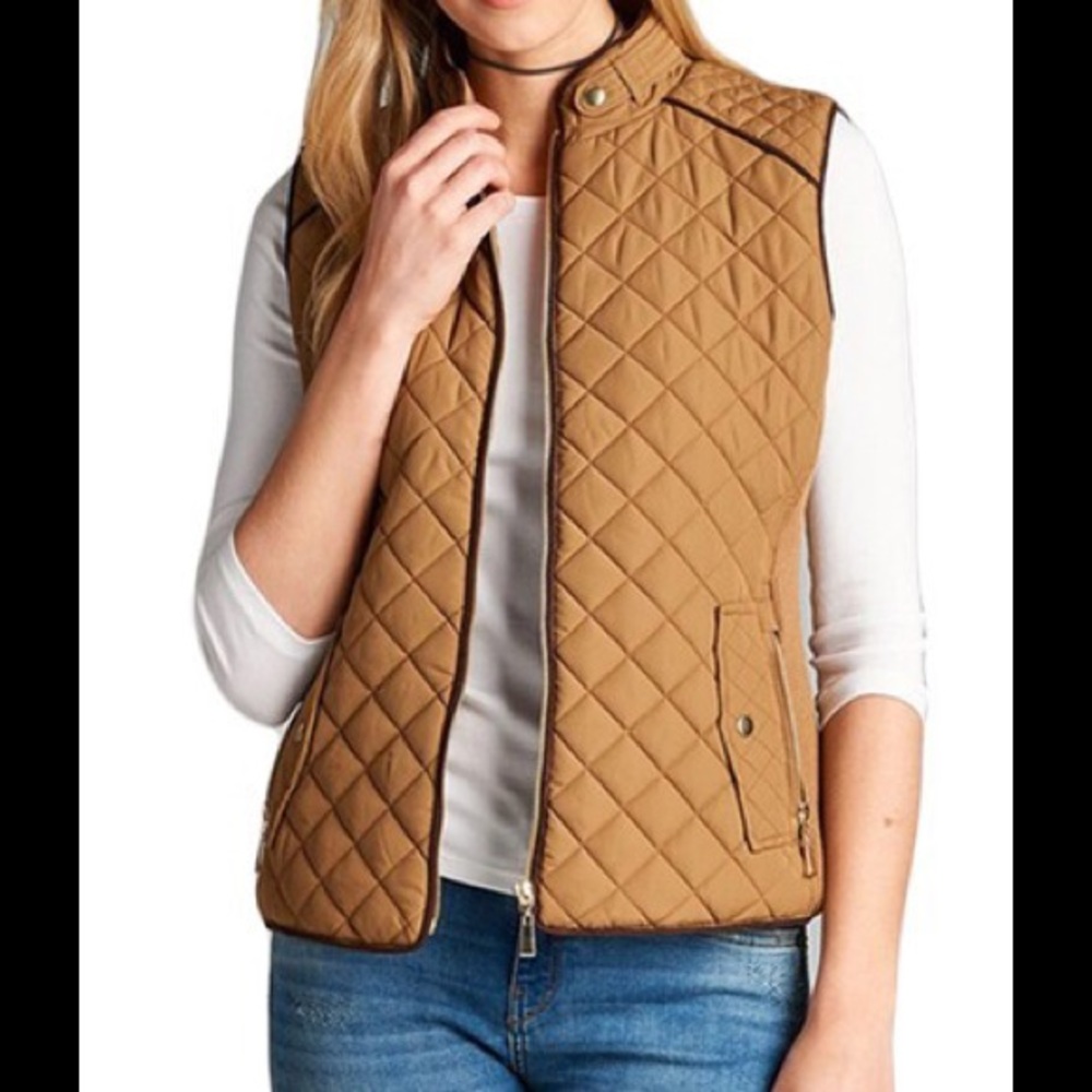 ✳️ Quilted Puffer Vest (Camel Color)