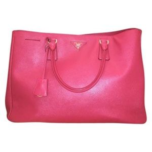 Large Prada Saffiano Red Tote Bag