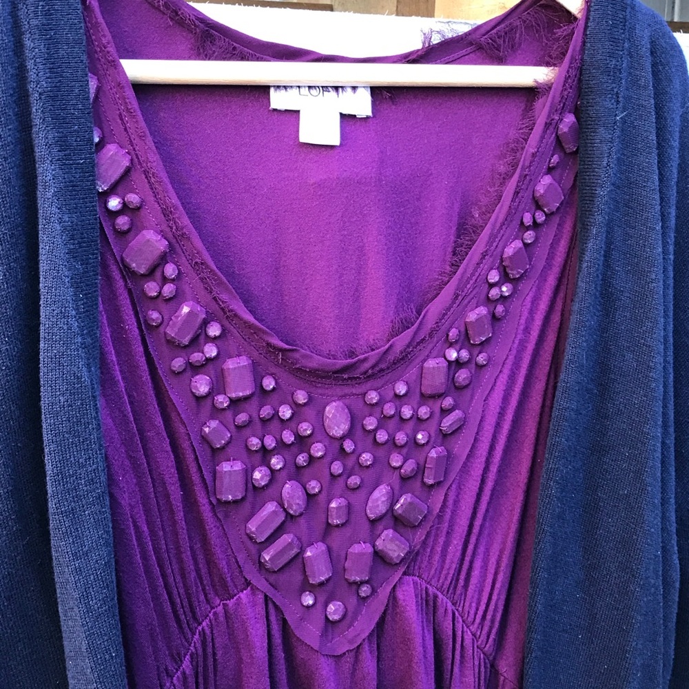 Deep purple knee-length dress