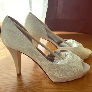 Ivory Lace D'orsay pumps. Never worn.