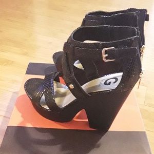 G By Guess Sissta Women Open Toe Sandal Black 9.5