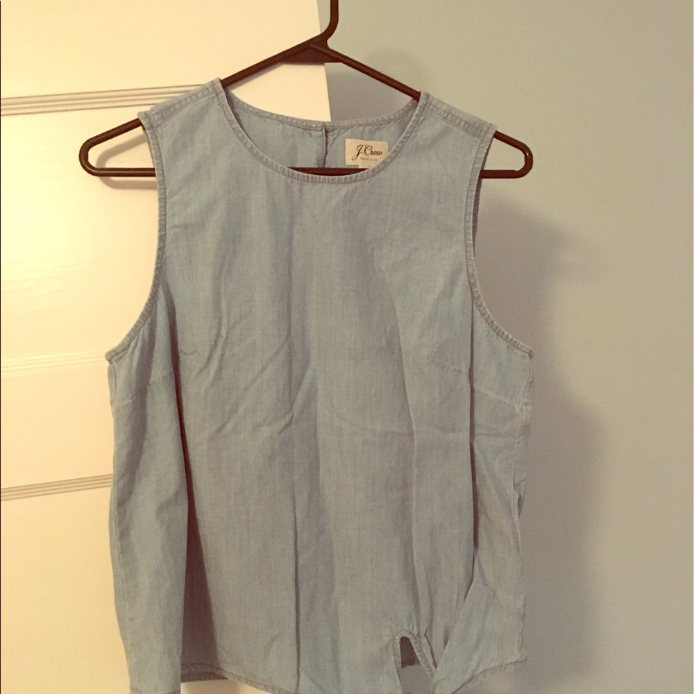 J.crew chambray tie waist top size 6