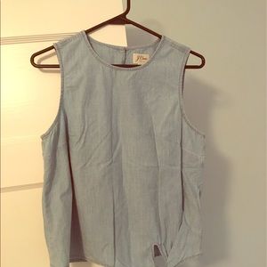J.crew chambray tie waist top size 6