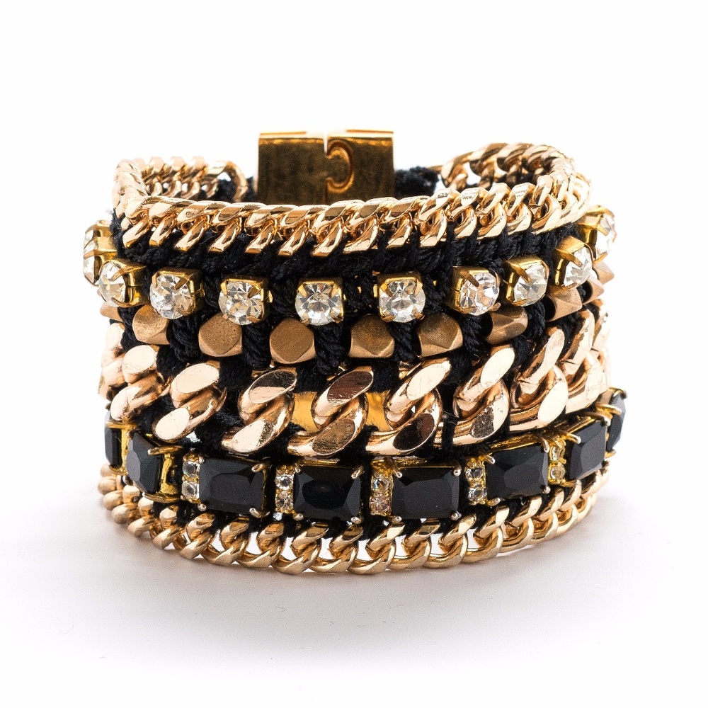 ✨2xHP✨ NEW HANDMADE Black & Gold Magnetic Bracelet