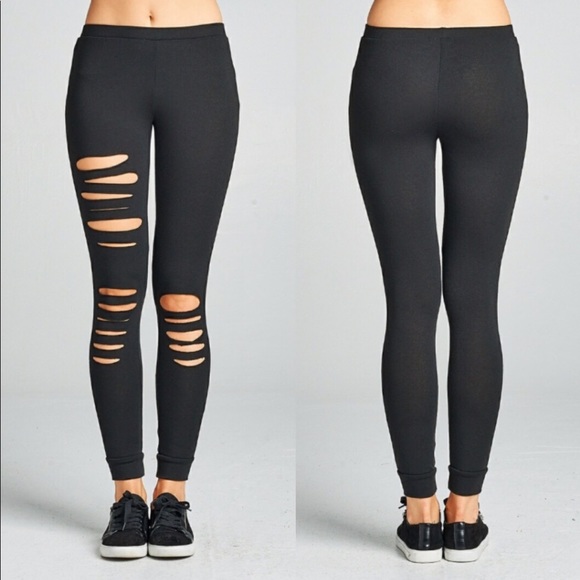 Distressed Leggings - Picture 2 of 7