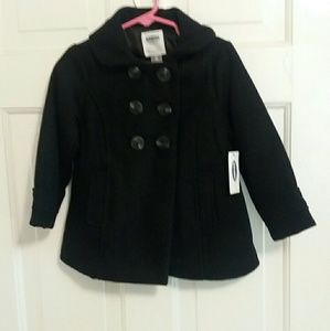 Old Navy 3T black dress pea coat NWT