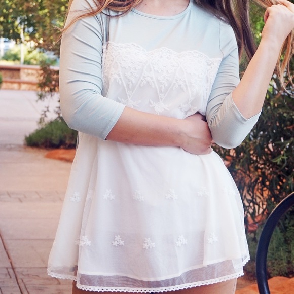 Sage Lace Top - Picture 1 of 4