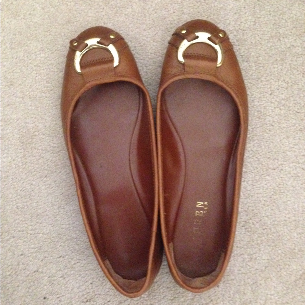 Ralph Lauren brown leather flats size 7