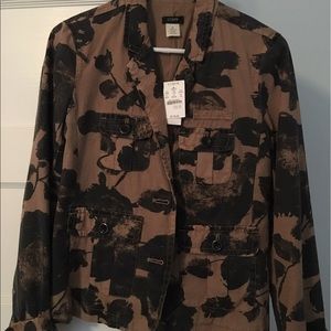 J. Crew floral camp jacket xs