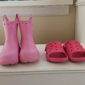 Girls croc rainboots